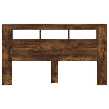 Hoofdeinde Met Led 80X8,5X03,5 Cm Bewerkt Hout 180 x 103.5 cm Gerookt eiken
