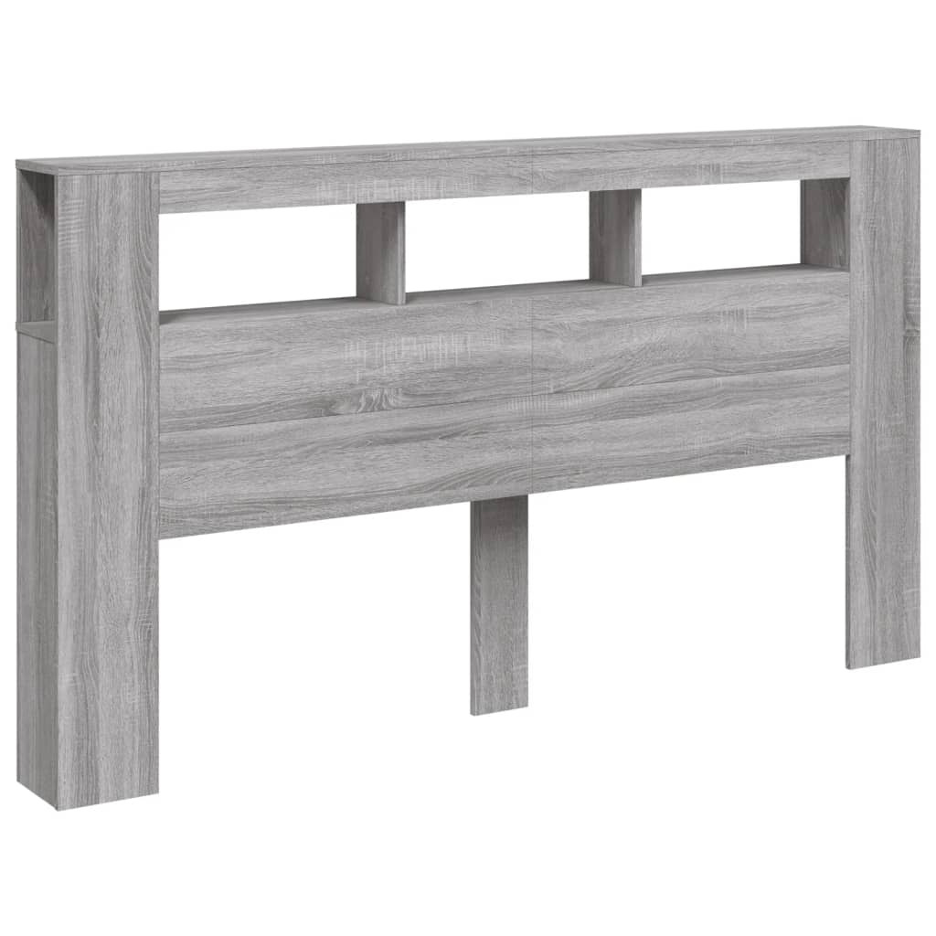 Hoofdeinde Met Led 80X8,5X03,5 Cm Bewerkt Hout 180 x 103.5 cm Grijs sonoma