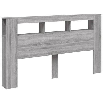 Hoofdeinde Met Led 80X8,5X03,5 Cm Bewerkt Hout 180 x 103.5 cm Grijs sonoma
