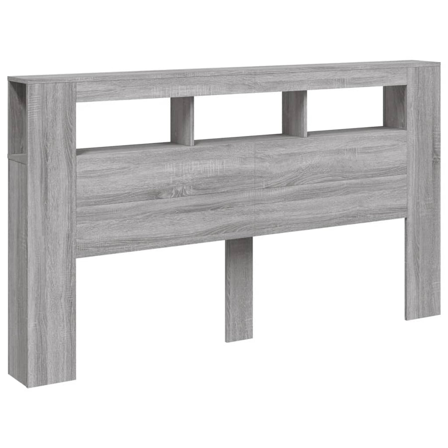 Hoofdeinde Met Led 80X8,5X03,5 Cm Bewerkt Hout 180 x 103.5 cm Grijs sonoma