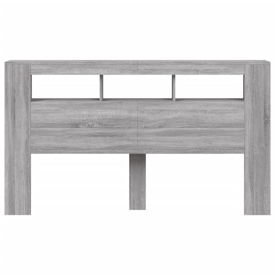 Hoofdeinde Met Led 80X8,5X03,5 Cm Bewerkt Hout 180 x 103.5 cm Grijs sonoma