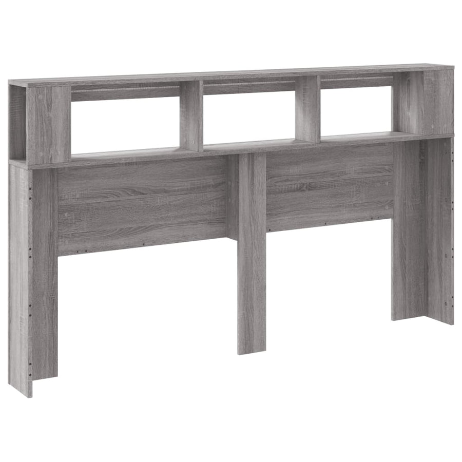 Hoofdeinde Met Led 80X8,5X03,5 Cm Bewerkt Hout 180 x 103.5 cm Grijs sonoma