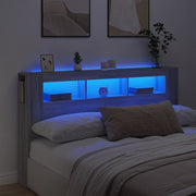 Hoofdeinde 180x103.5 cm bewerkt hout grijs sonoma LED
