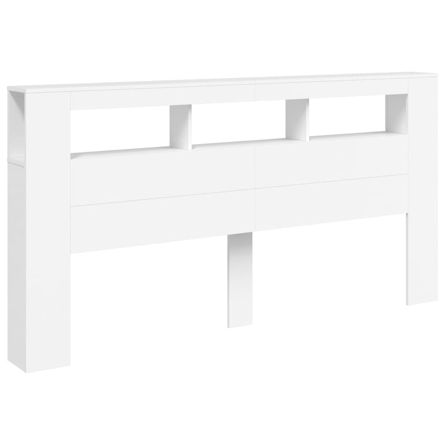 Hoofdeinde Met Led 200X8,5X03,5 Cm Bewerkt Hout 200 x 103.5 cm Wit