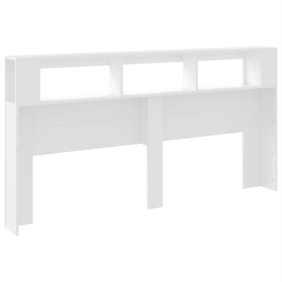 Hoofdeinde Met Led 200X8,5X03,5 Cm Bewerkt Hout 200 x 103.5 cm Wit
