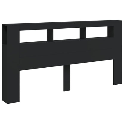 Hoofdeinde Met Led 200X8,5X03,5 Cm Bewerkt Hout 200 x 103.5 cm Zwart