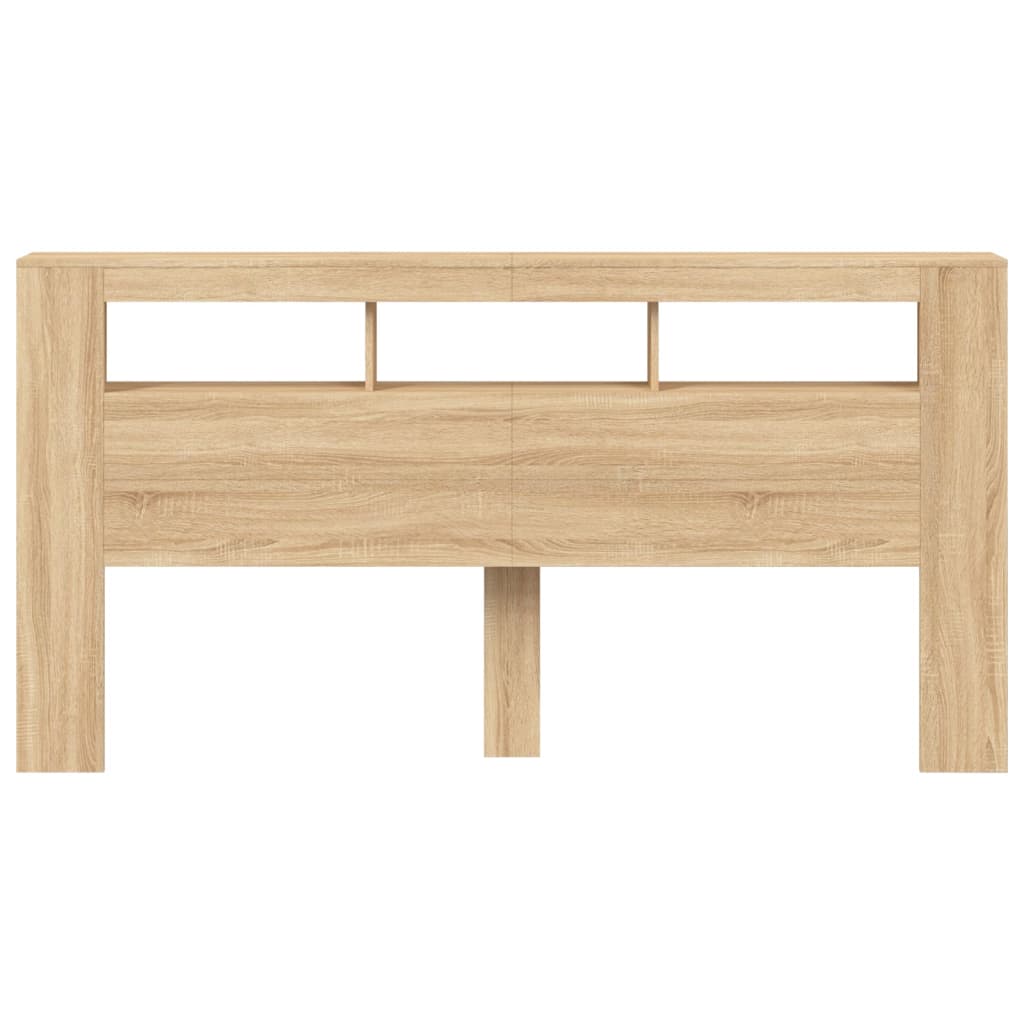 Hoofdbord Met Led 200X8,5X03,5 Cm Bewerkt Hout 200 x 103.5 cm Sonoma eiken