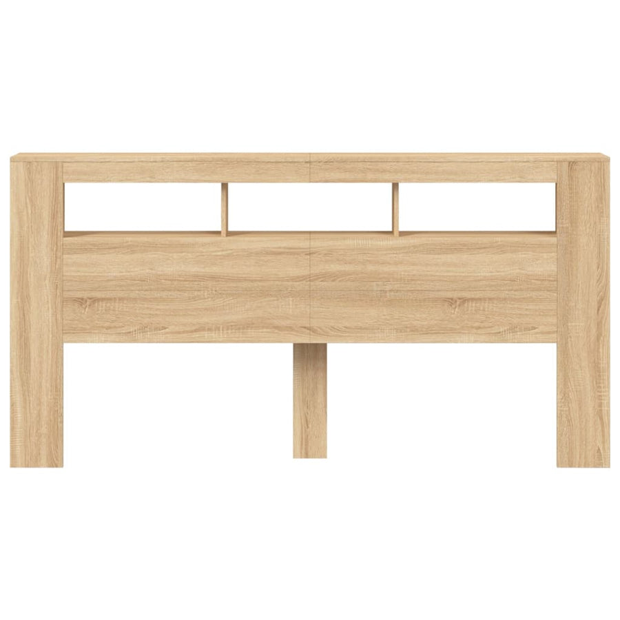 Hoofdbord Met Led 200X8,5X03,5 Cm Bewerkt Hout 200 x 103.5 cm Sonoma eiken