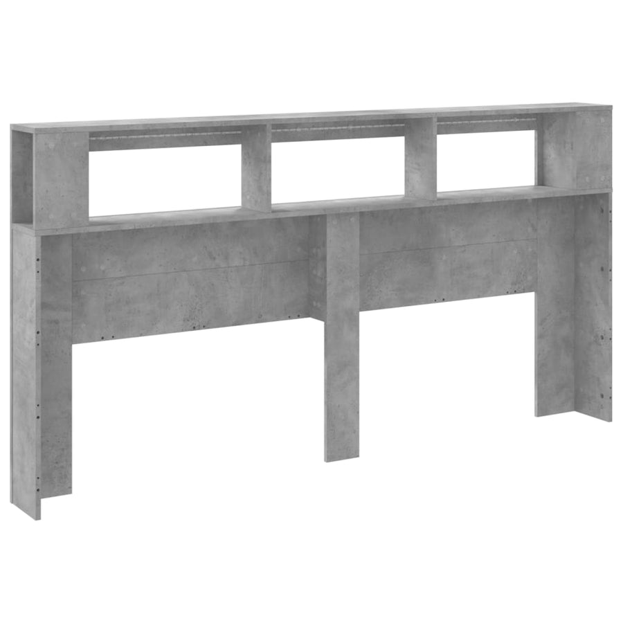 Hoofdeinde Met Led 200X8,5X03,5 Cm Bewerkt Hout 200 x 103.5 cm Betongrijs