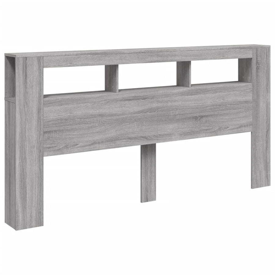 Hoofdeinde Met Led 200X8,5X03,5 Cm Bewerkt Hout 200 x 103.5 cm Grijs sonoma