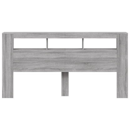 Hoofdeinde Met Led 200X8,5X03,5 Cm Bewerkt Hout 200 x 103.5 cm Grijs sonoma