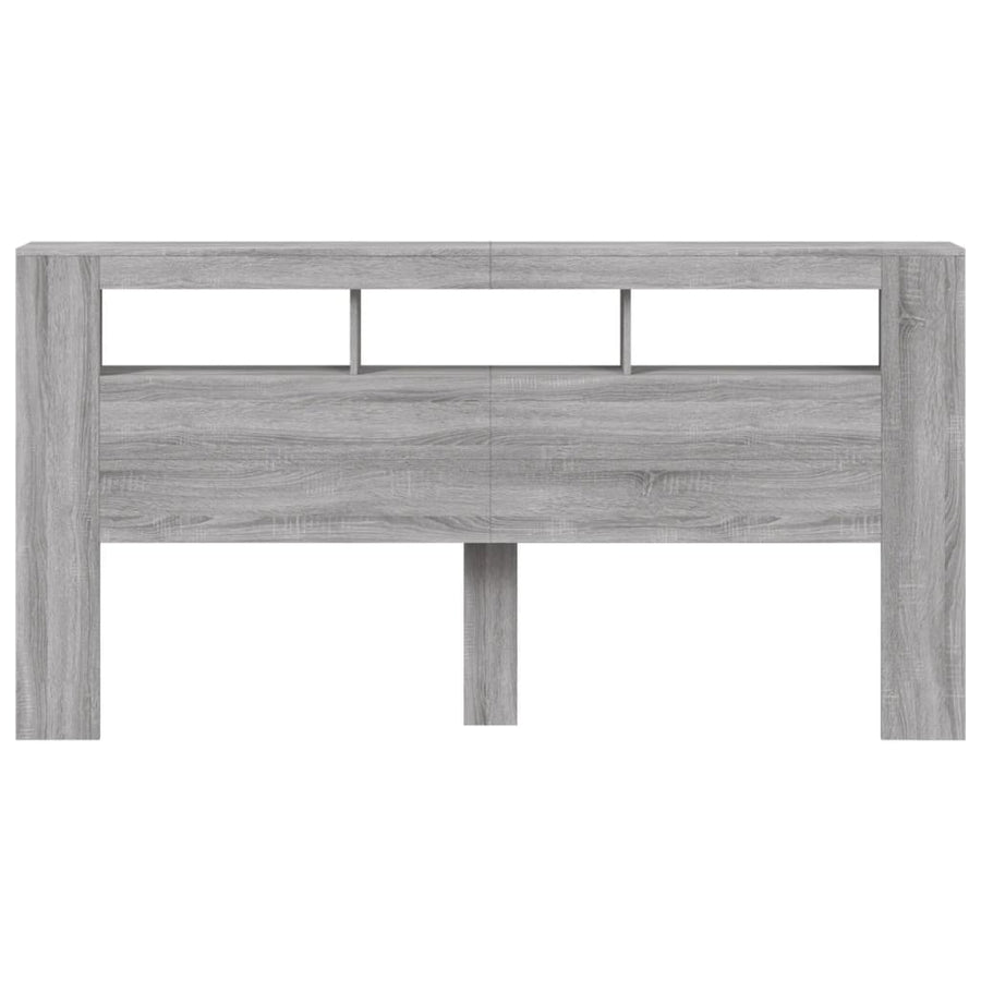 Hoofdeinde Met Led 200X8,5X03,5 Cm Bewerkt Hout 200 x 103.5 cm Grijs sonoma