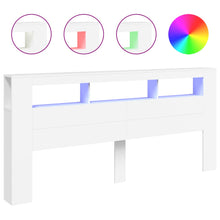 Hoofdeinde Met Led 220X8,5X03,5 Cm Bewerkt Hout 220 x 103.5 cm Wit