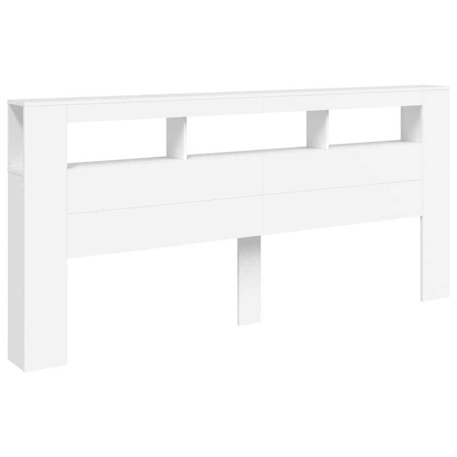 Hoofdeinde Met Led 220X8,5X03,5 Cm Bewerkt Hout 220 x 103.5 cm Wit