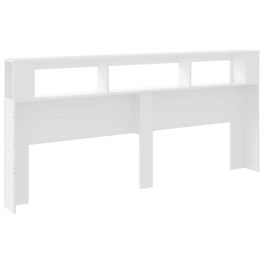 Hoofdeinde Met Led 220X8,5X03,5 Cm Bewerkt Hout 220 x 103.5 cm Wit