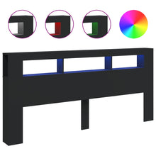 Hoofdeinde Met Led 220X8,5X03,5 Cm Bewerkt Hout 220 x 103.5 cm Zwart