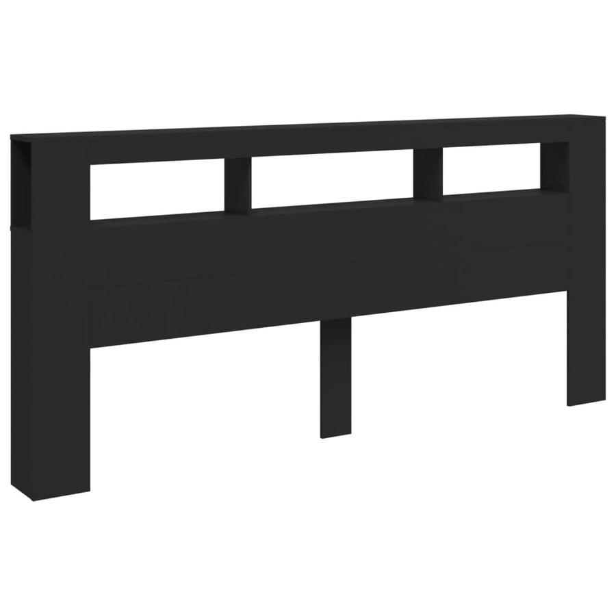 Hoofdeinde Met Led 220X8,5X03,5 Cm Bewerkt Hout 220 x 103.5 cm Zwart