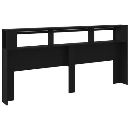 Hoofdeinde Met Led 220X8,5X03,5 Cm Bewerkt Hout 220 x 103.5 cm Zwart