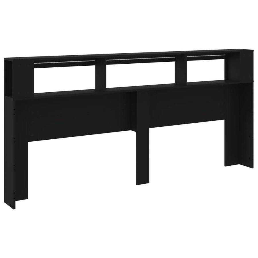 Hoofdeinde Met Led 220X8,5X03,5 Cm Bewerkt Hout 220 x 103.5 cm Zwart