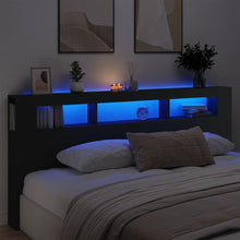 Hoofdeinde Met Led 220X8,5X03,5 Cm Bewerkt Hout 220 x 103.5 cm Zwart