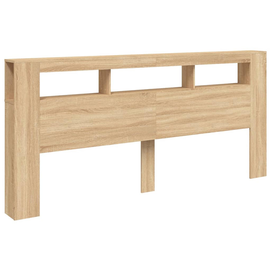 Hoofdbord Met Led 220X8,5X03,5 Cm Bewerkt Hout 220 x 103.5 cm Sonoma eiken