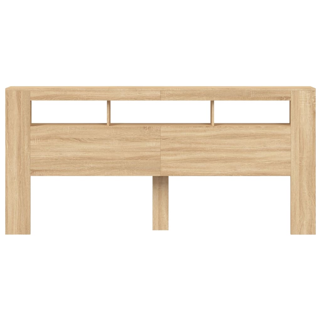 Hoofdbord Met Led 220X8,5X03,5 Cm Bewerkt Hout 220 x 103.5 cm Sonoma eiken