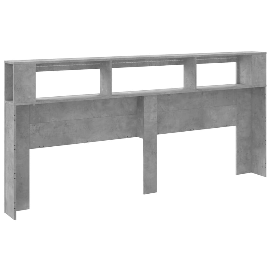 Hoofdeinde Met Led 220X8,5X03,5 Cm Bewerkt Hout 220 x 103.5 cm Betongrijs