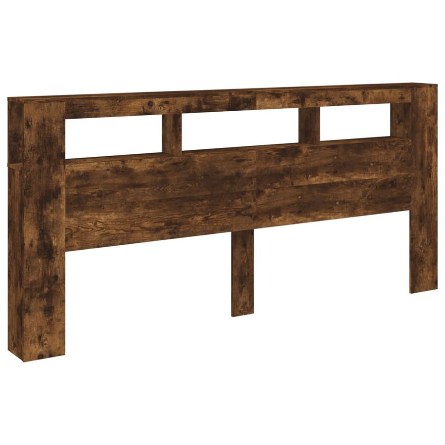 Hoofdeinde Met Led 220X8,5X03,5 Cm Bewerkt Hout 220 x 103.5 cm Gerookt eiken