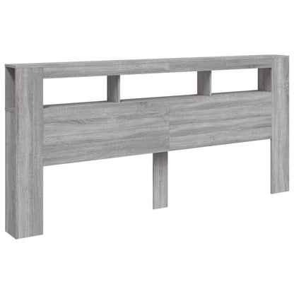 Hoofdeinde Met Led 220X8,5X03,5 Cm Bewerkt Hout 220 x 103.5 cm Grijs sonoma