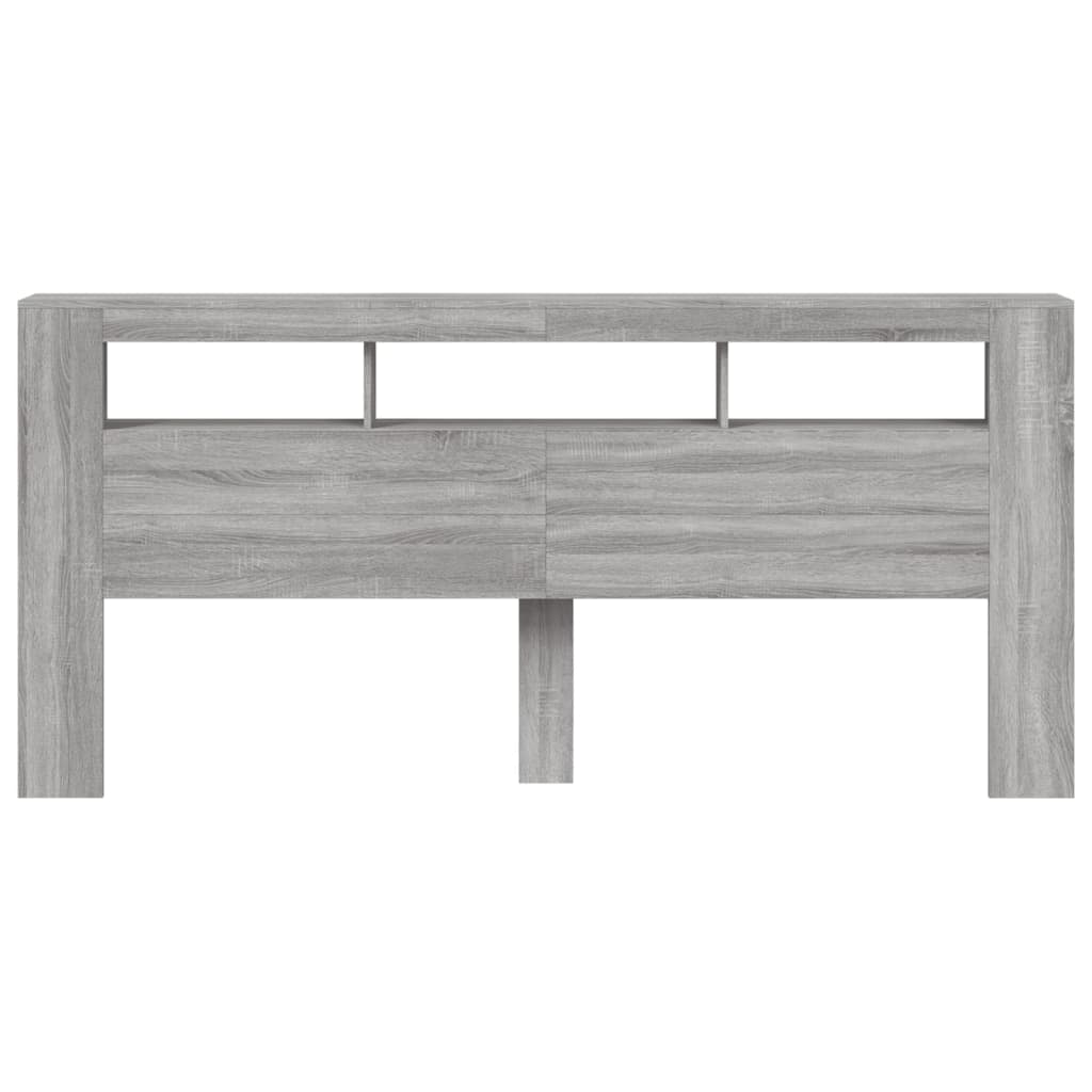 Hoofdeinde Met Led 220X8,5X03,5 Cm Bewerkt Hout 220 x 103.5 cm Grijs sonoma