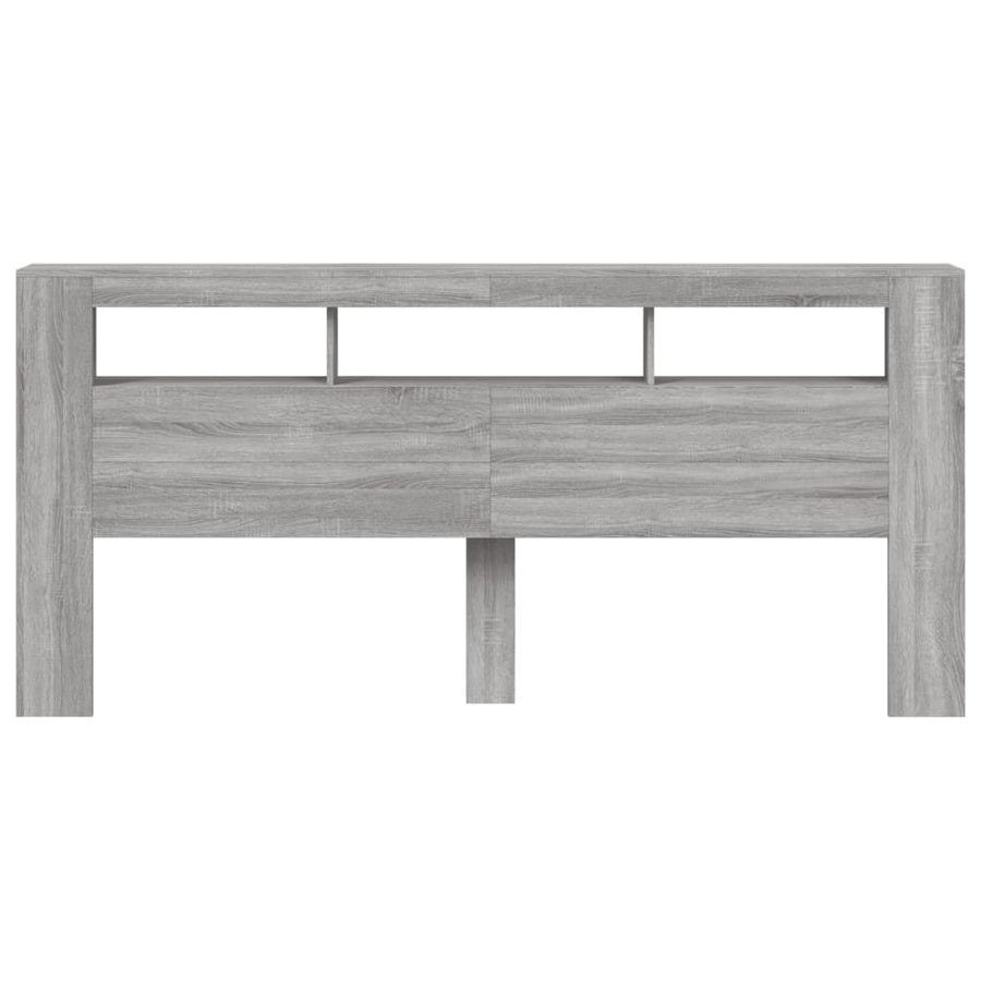Hoofdeinde Met Led 220X8,5X03,5 Cm Bewerkt Hout 220 x 103.5 cm Grijs sonoma