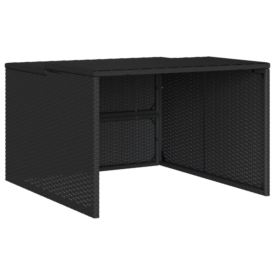 Garage Voor Robotmaaier 86X90X52/57 Cm Poly Rattan Zwart