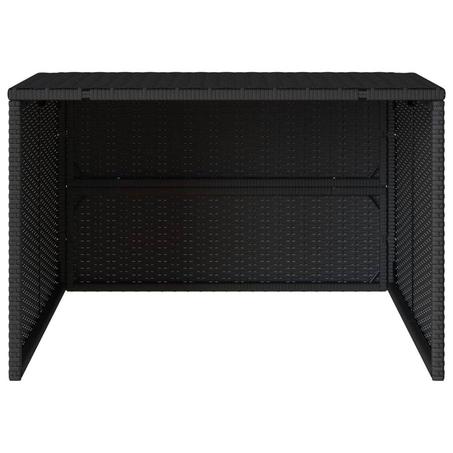 Garage Voor Robotmaaier 86X90X52/57 Cm Poly Rattan Zwart