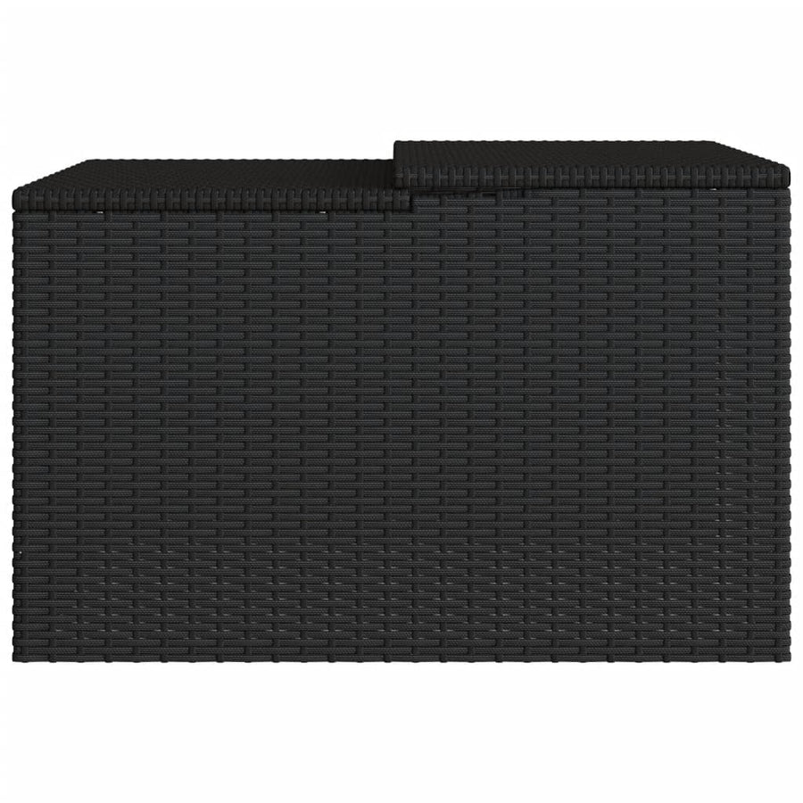 Garage Voor Robotmaaier 86X90X52/57 Cm Poly Rattan Zwart