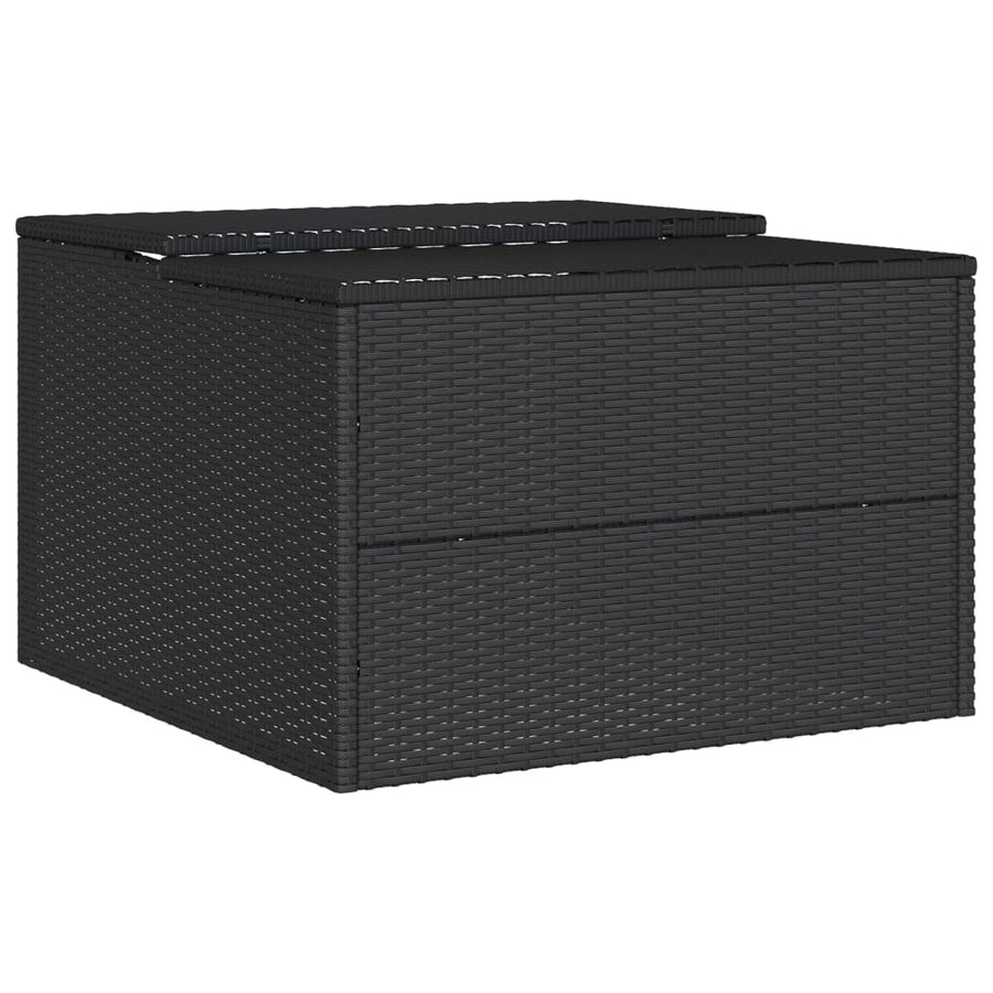 Garage Voor Robotmaaier 86X90X52/57 Cm Poly Rattan Zwart