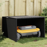 Robotmaaier garage 86x90x52/57 cm poly rattan zwart