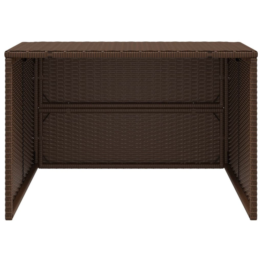 Garage Voor Robotmaaier 86X90X52/57 Cm Poly Rattan Bruin