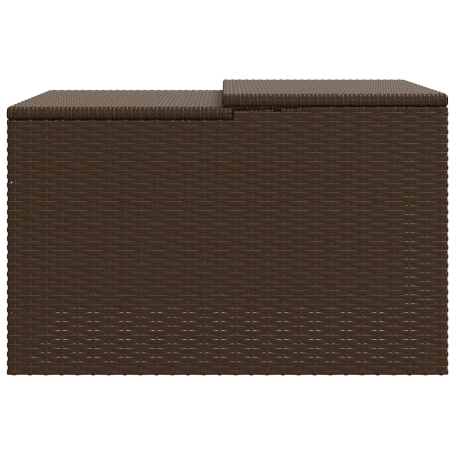Garage Voor Robotmaaier 86X90X52/57 Cm Poly Rattan Bruin