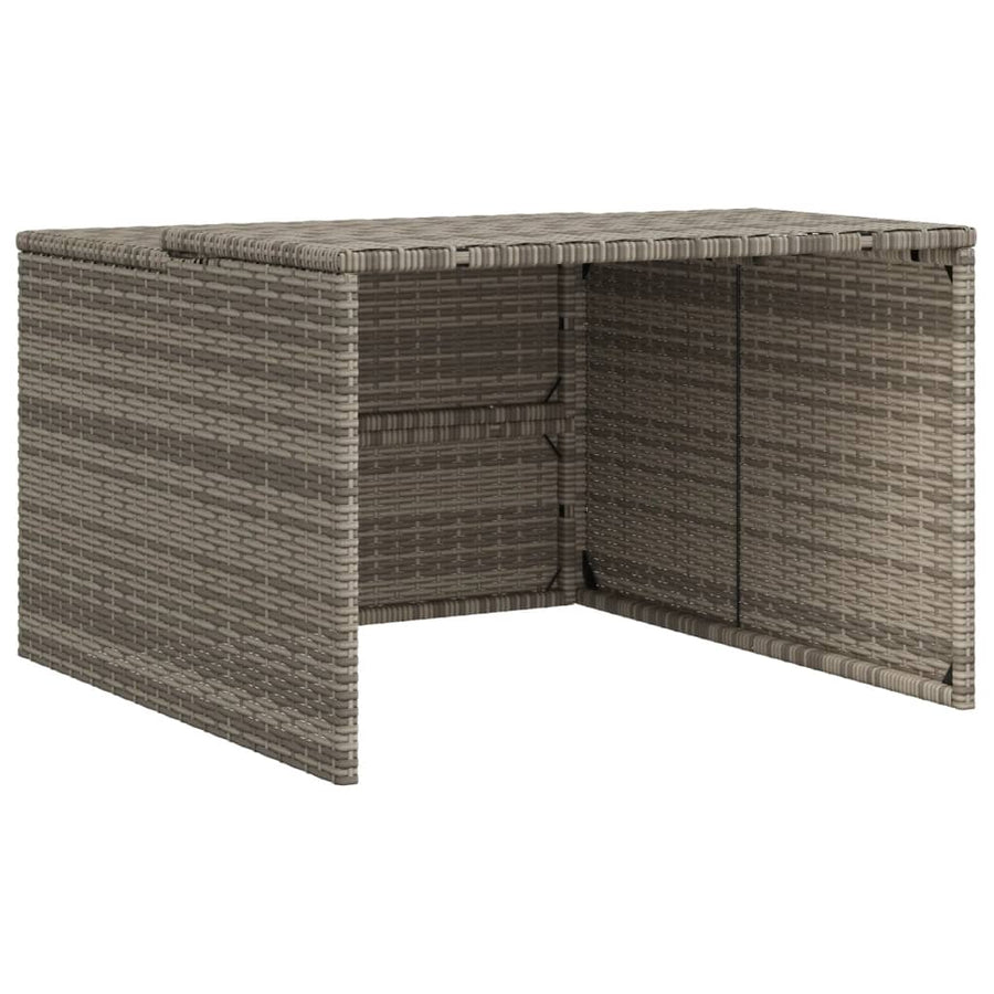 Garage Voor Robotmaaier 86X90X52/57 Cm Poly Rattan Grijs