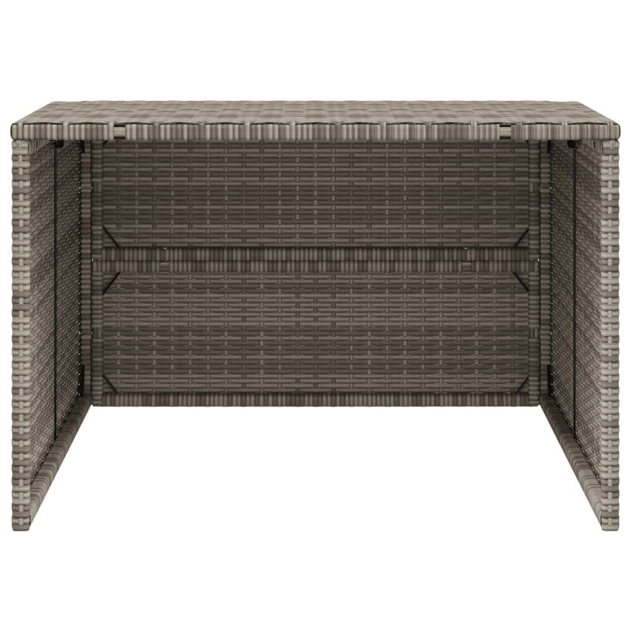 Garage Voor Robotmaaier 86X90X52/57 Cm Poly Rattan Grijs