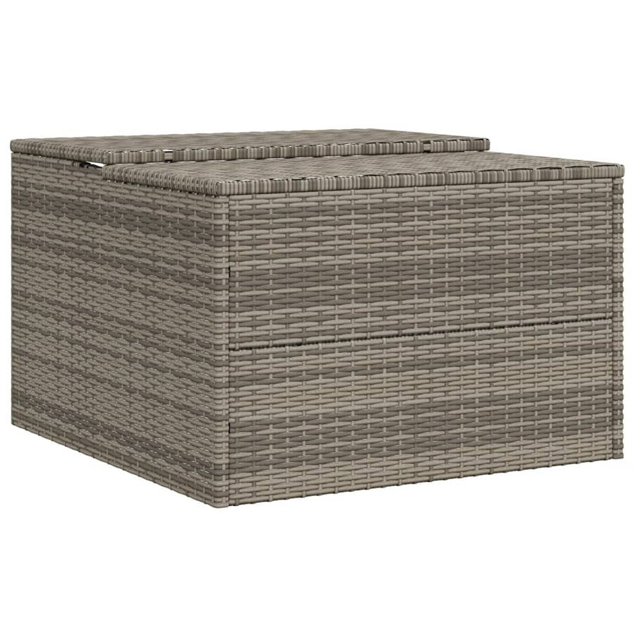 Garage Voor Robotmaaier 86X90X52/57 Cm Poly Rattan Grijs