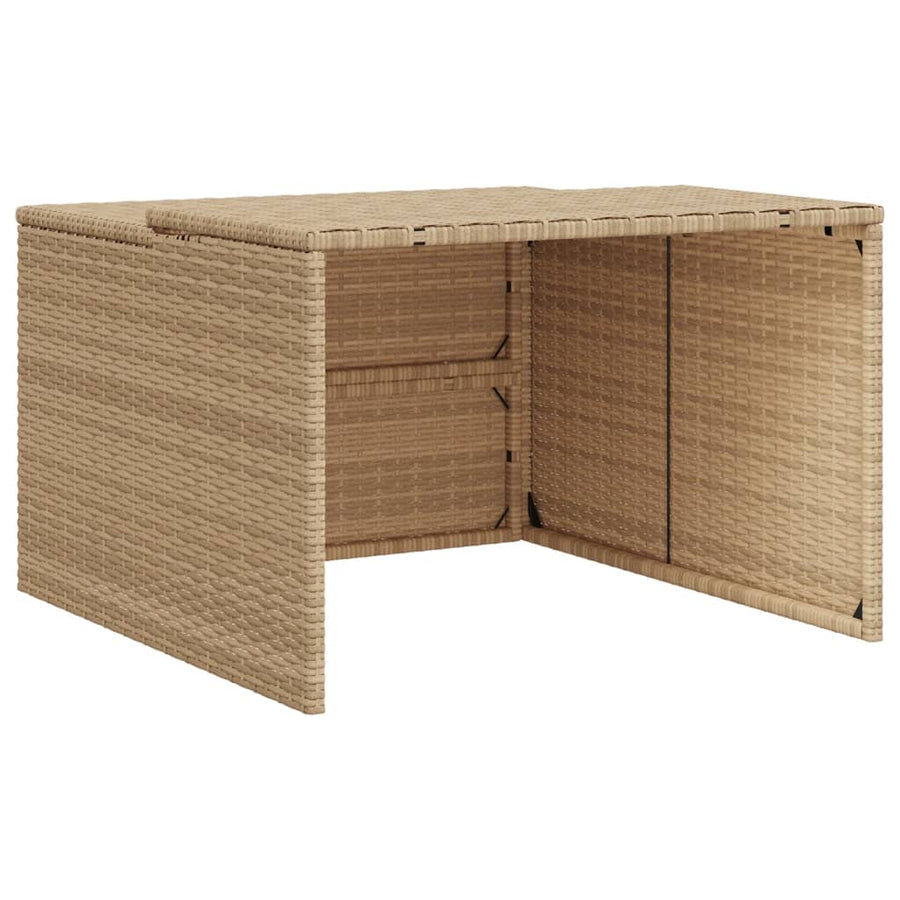 Garage voor robotmaaier 86x90x52/57 cm poly rattan beige