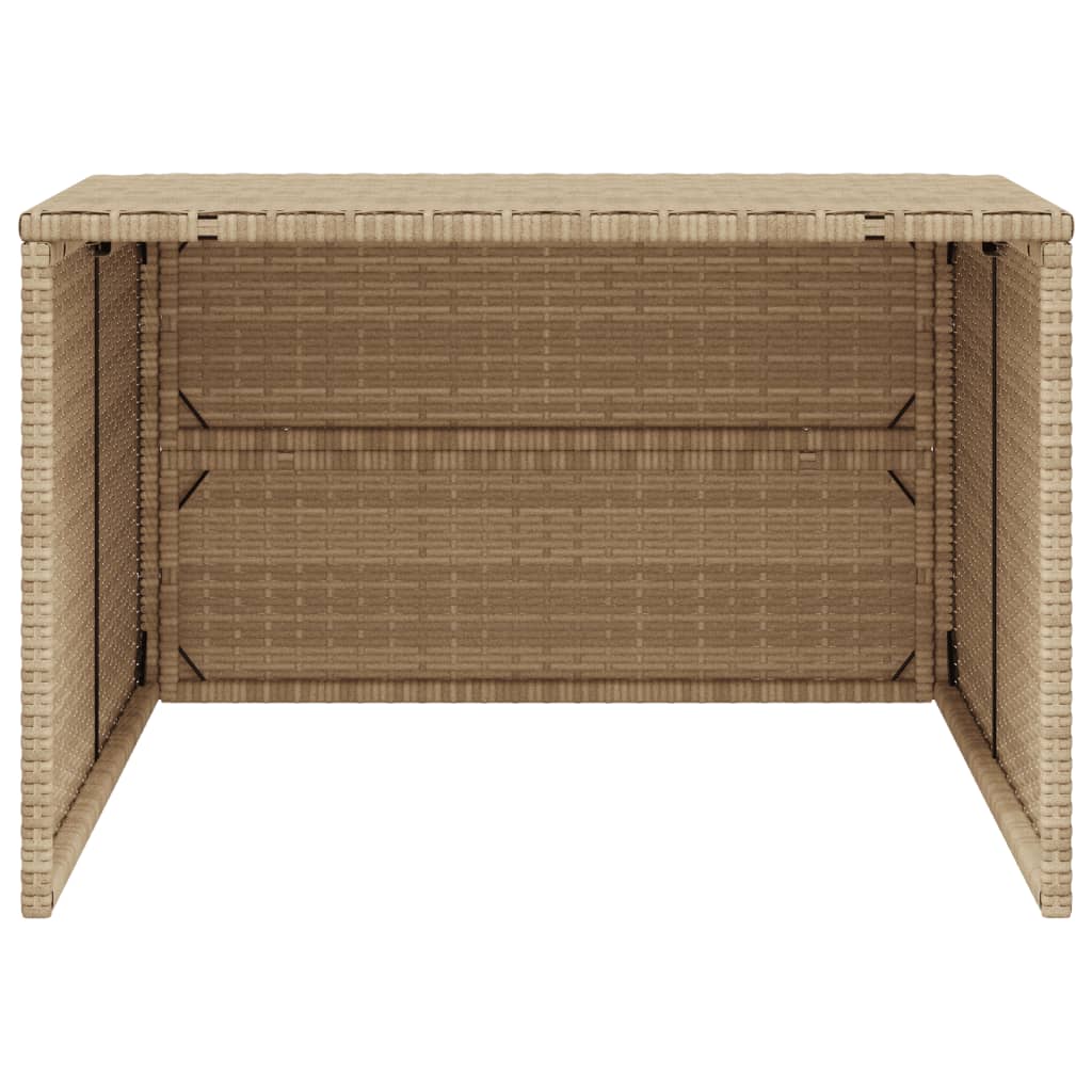 Garage voor robotmaaier 86x90x52/57 cm poly rattan beige