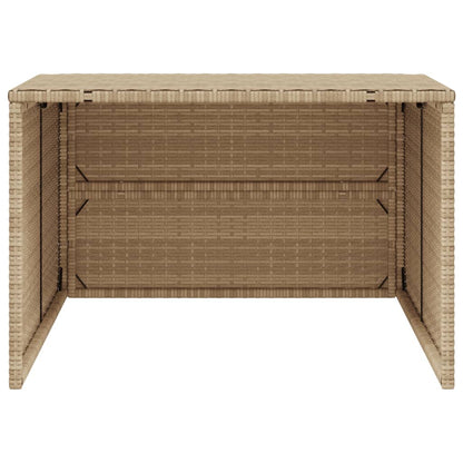 Garage voor robotmaaier 86x90x52/57 cm poly rattan beige