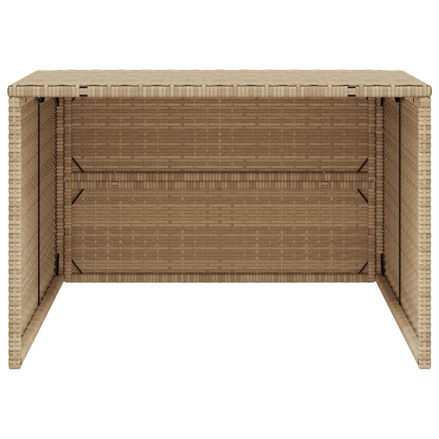 Garage voor robotmaaier 86x90x52/57 cm poly rattan beige