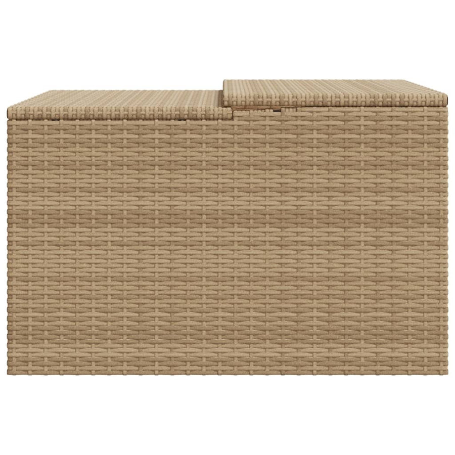 Garage voor robotmaaier 86x90x52/57 cm poly rattan beige
