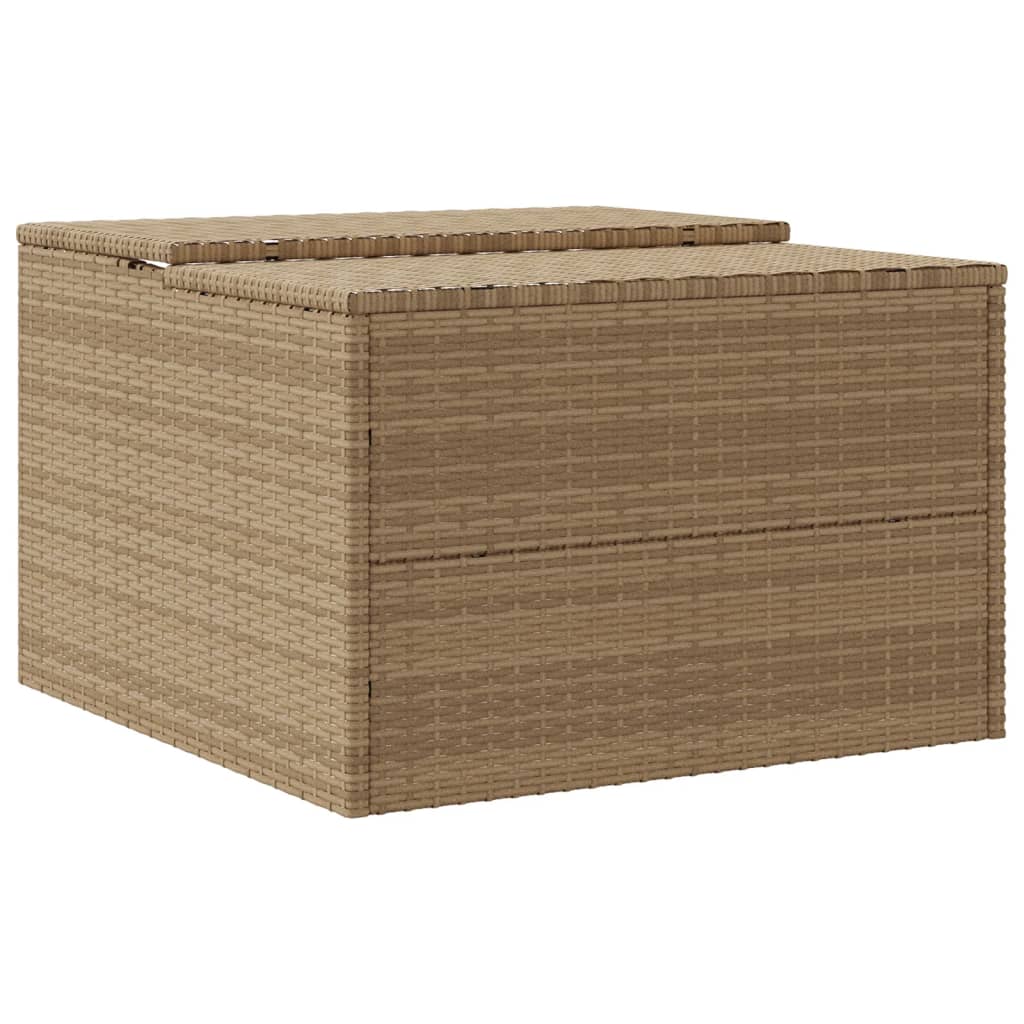 Garage voor robotmaaier 86x90x52/57 cm poly rattan beige