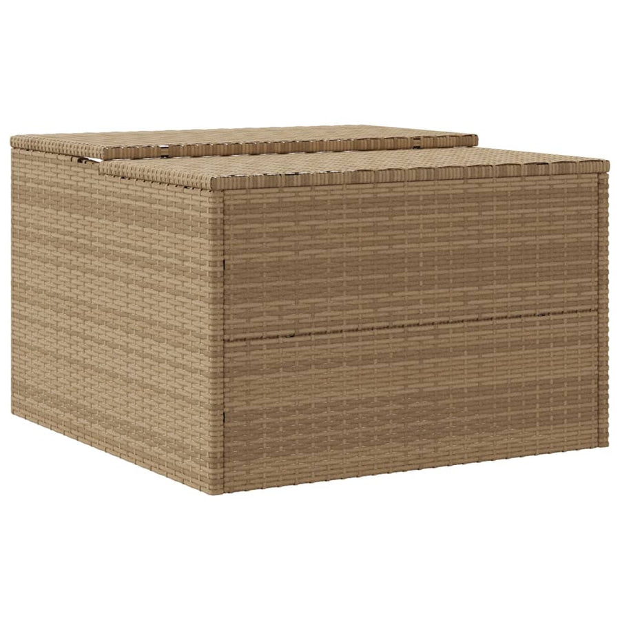 Garage voor robotmaaier 86x90x52/57 cm poly rattan beige