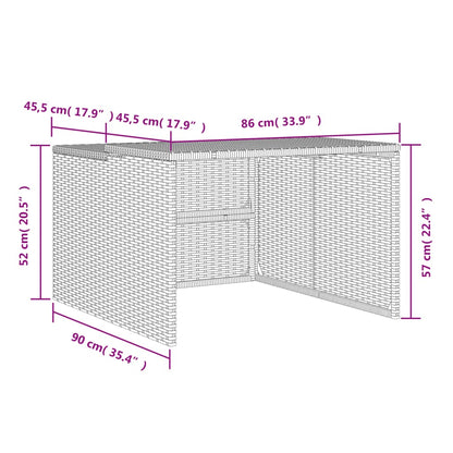 Garage voor robotmaaier 86x90x52/57 cm poly rattan beige