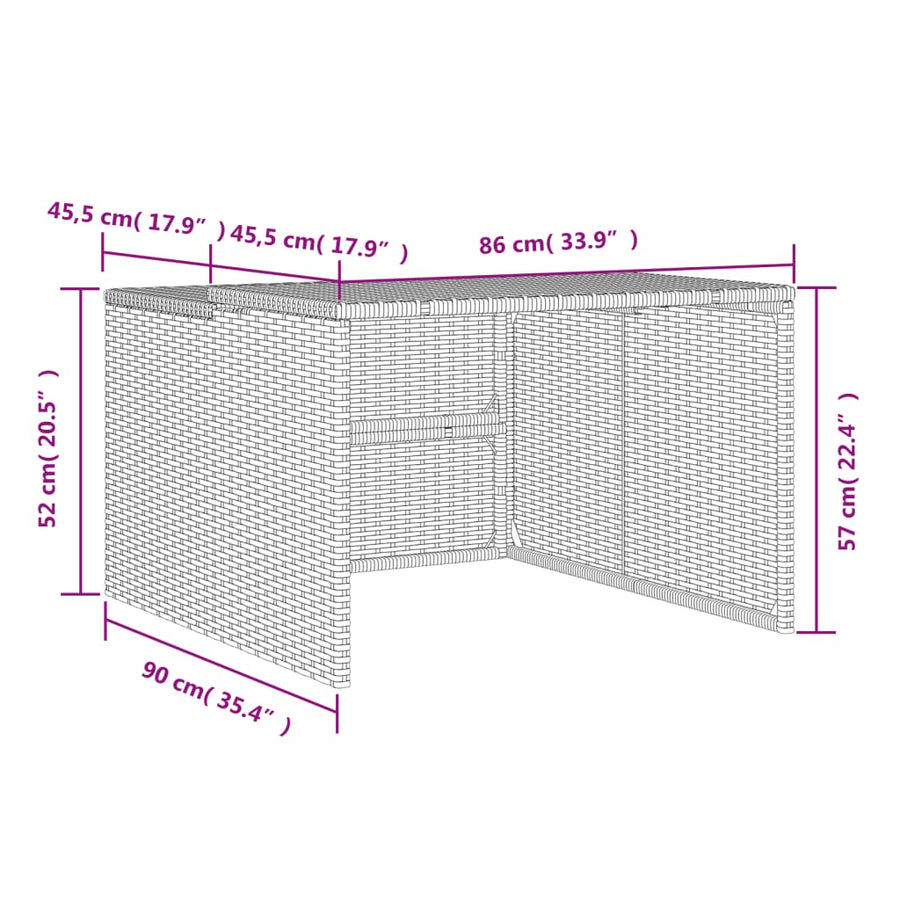 Garage voor robotmaaier 86x90x52/57 cm poly rattan beige